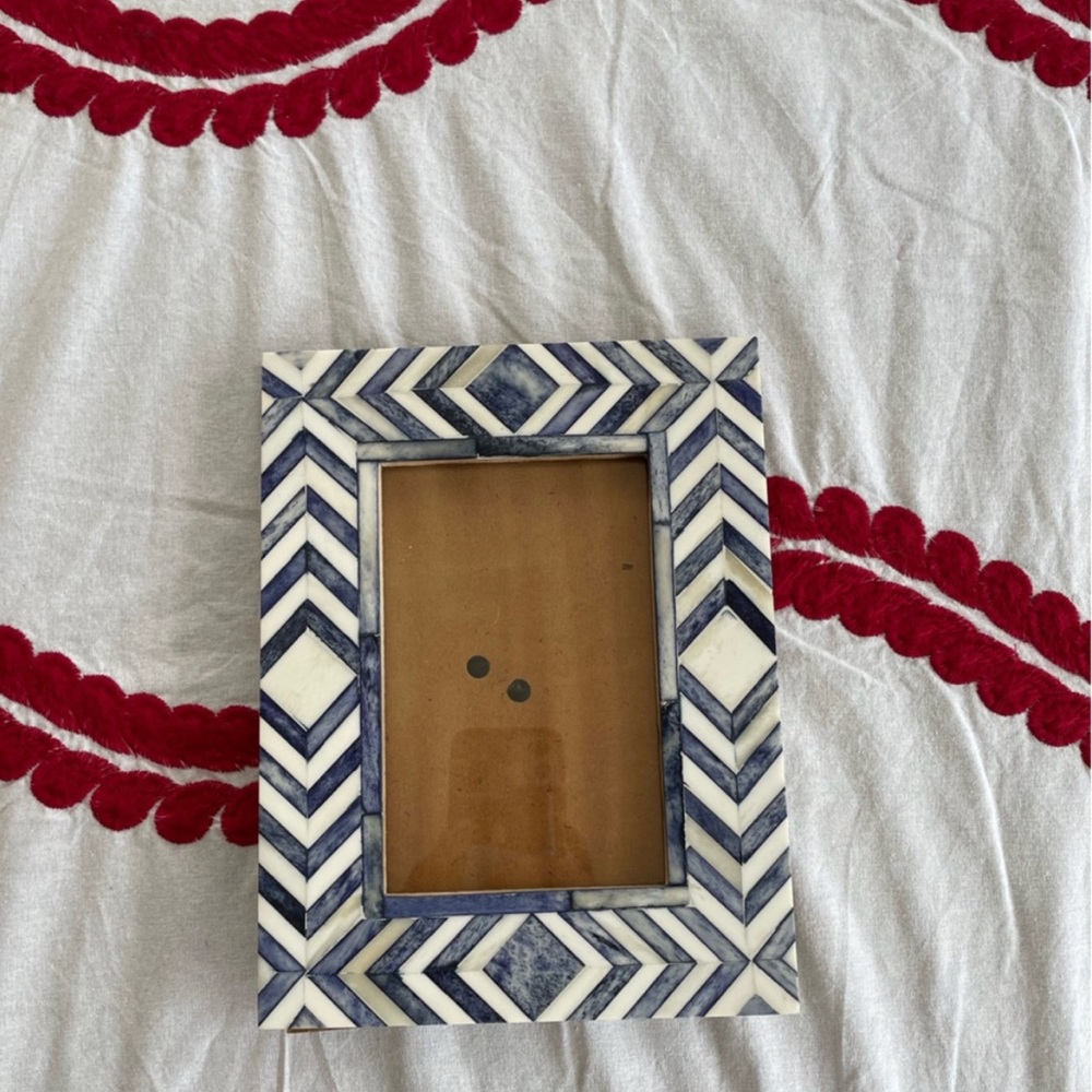 Bone Inlay Ikat Picture Frame 4x6 Designer Sourced